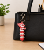 Articulated Fox Tail Keychain - Pink - Image 3