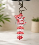 Articulated Fox Tail Keychain - Pink - Image 2