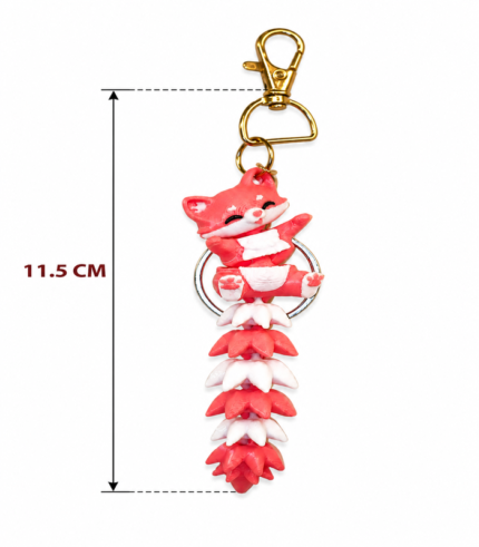 Articulated Fox Tail Keychain - Pink — view 5