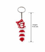 Articulated Fox Tail Keychain - Red White - Image 3