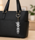 Articulated Fox Tail Keychain - Grey - Image 4