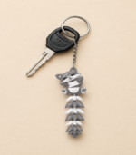 Articulated Fox Tail Keychain - Grey - Image 5
