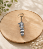 Articulated Fox Tail Keychain - Grey - Image 2