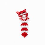 Articulated Fox Tail Keychain - Red White