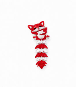 Articulated Fox Tail Keychain - Red White