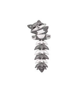 Articulated Fox Tail Keychain - Grey