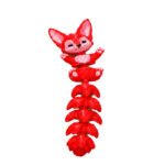 Articulated Fox Tail Keychain - Red