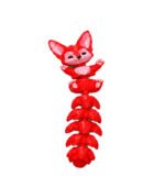 Articulated Fox Tail Keychain - Red